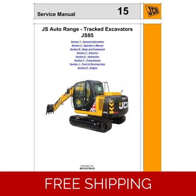 JCB JS85 AUTO RANGE EXCAVATOR SERVICE REPAIR MANUAL